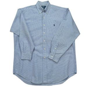 (Like New) Blue Plaid BLAKE Polo Ralph Lauren Long Sleeve Button Down Shirt - M